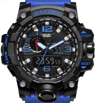 SMAEL Men LED Digital Quartz Waterproof Military Sport Watch